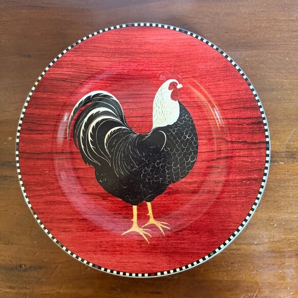 Rooster plates, Warren Kimble by Sakura, set of 4 - Picture 4 of 8